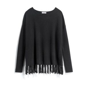 Knyt & Lynk 100% cashmere fringe sweater